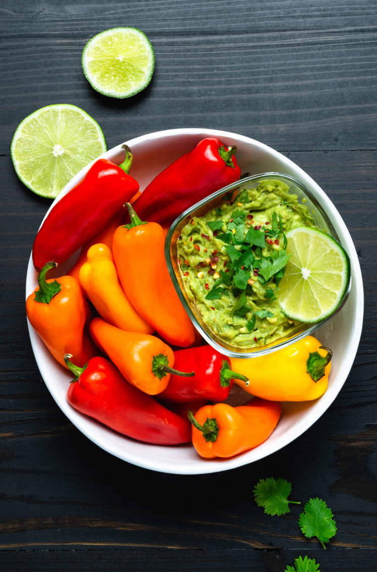 Guacamole and Sweet Peppers