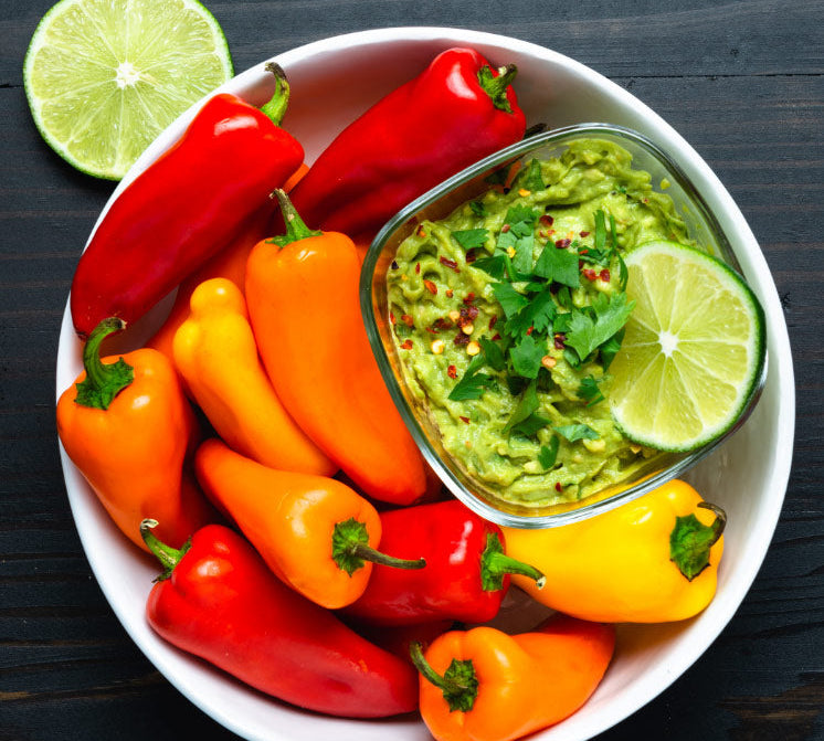 Guacamole and Sweet Peppers
