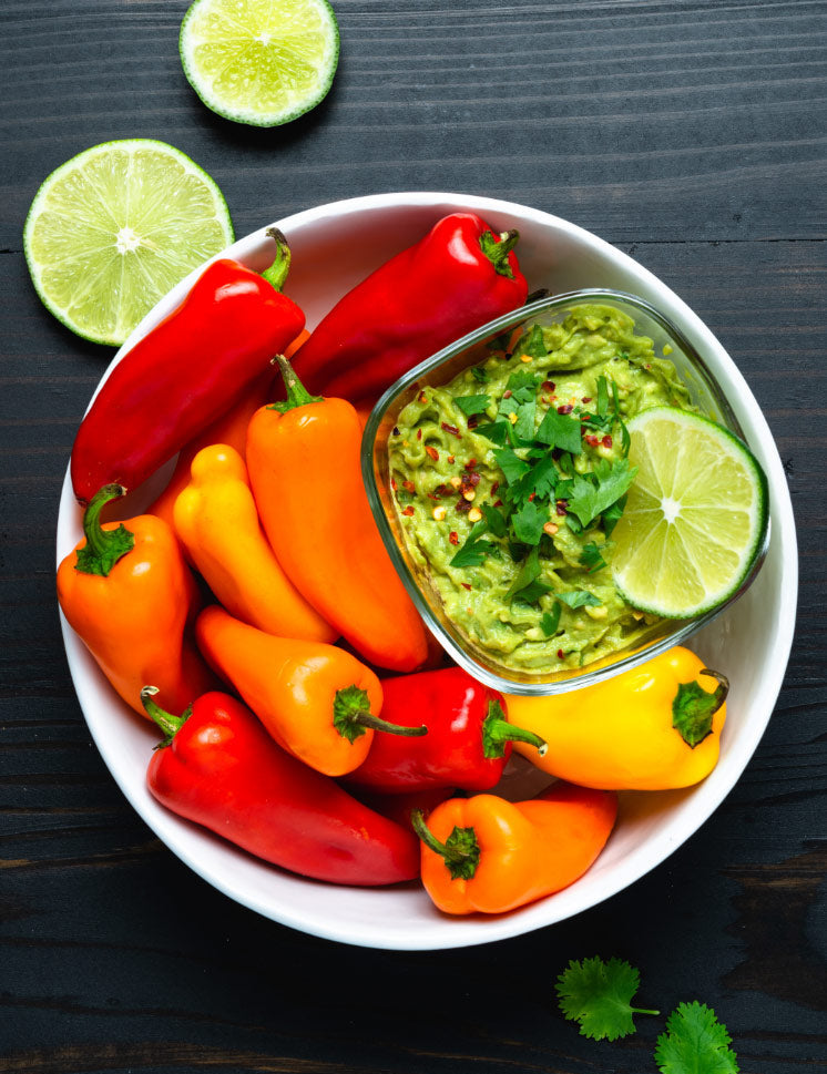 Guacamole and Sweet Peppers