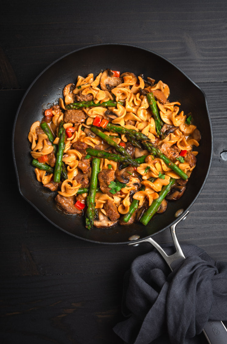 portobello asparagus stroganoff
