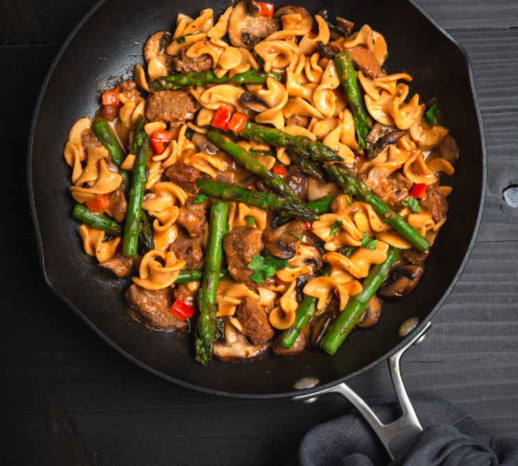 portobello asparagus stroganoff