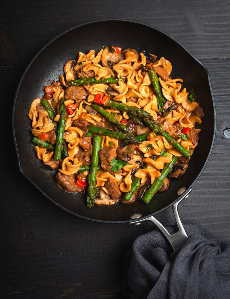 portobello asparagus stroganoff