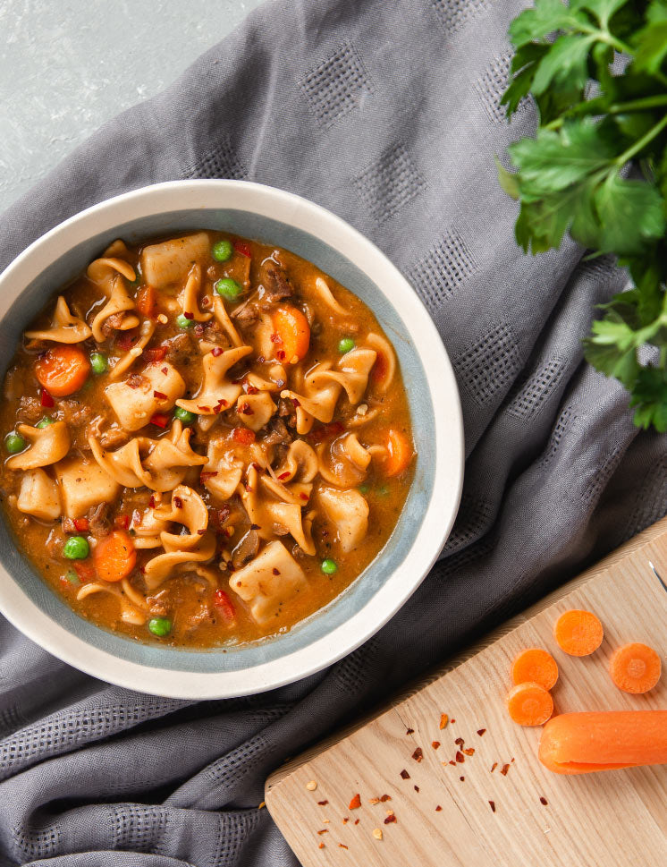 Vegetable Beef Stroganoff Twist