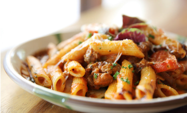 penne pasta and zesty squash
