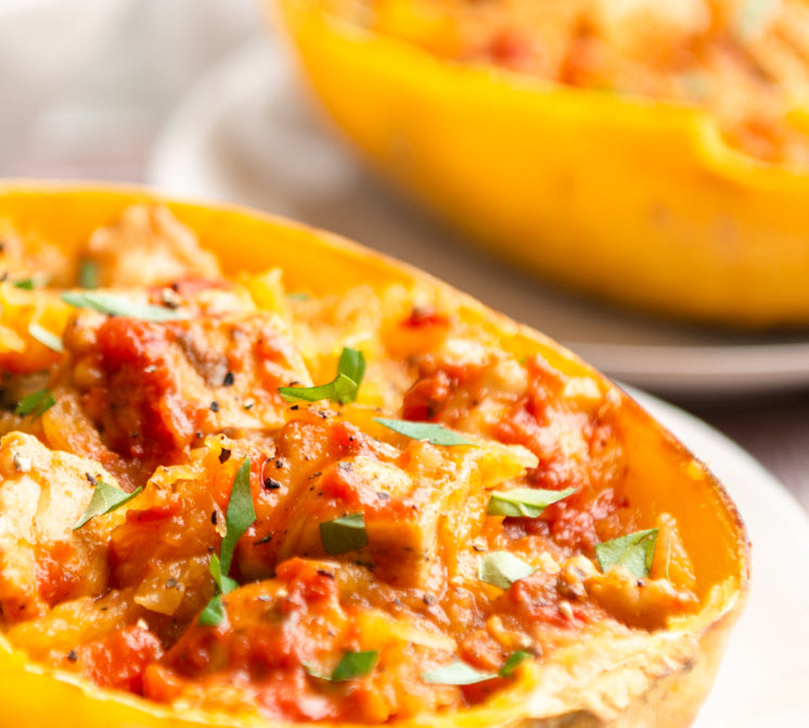 spaghetti squash and ravioli